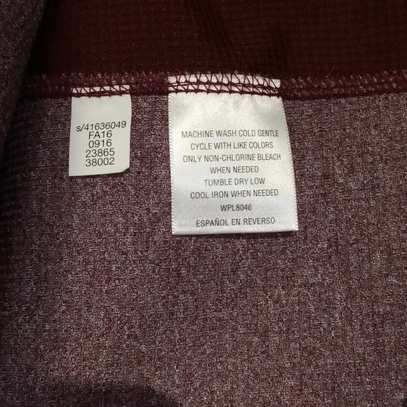 Greg Norman Waffle Knit Pullover Shirt Thermal Tasso Elba Wine/Burgundy XXL EXC - Picture 10 of 10